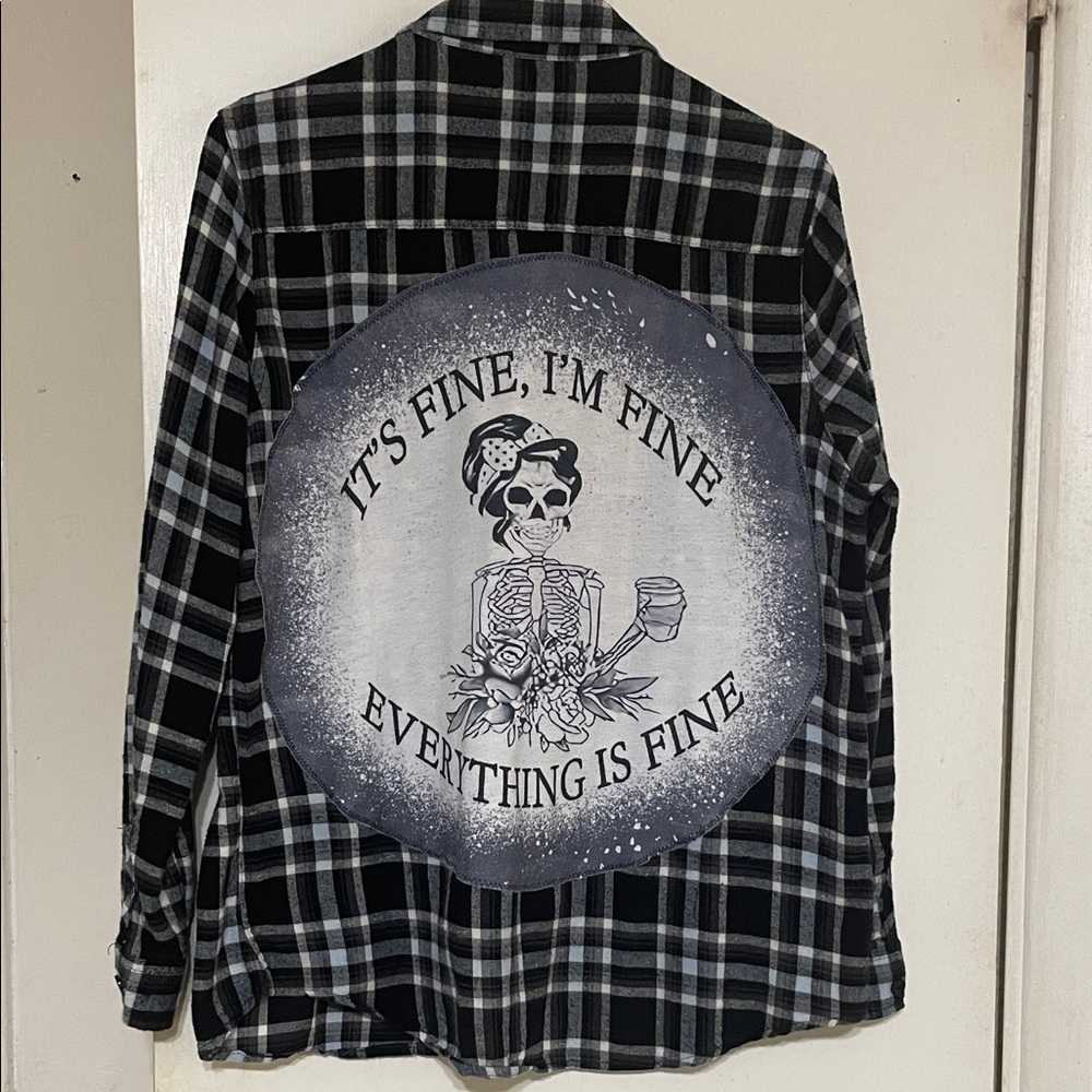 Plaid Black and White Women's Top